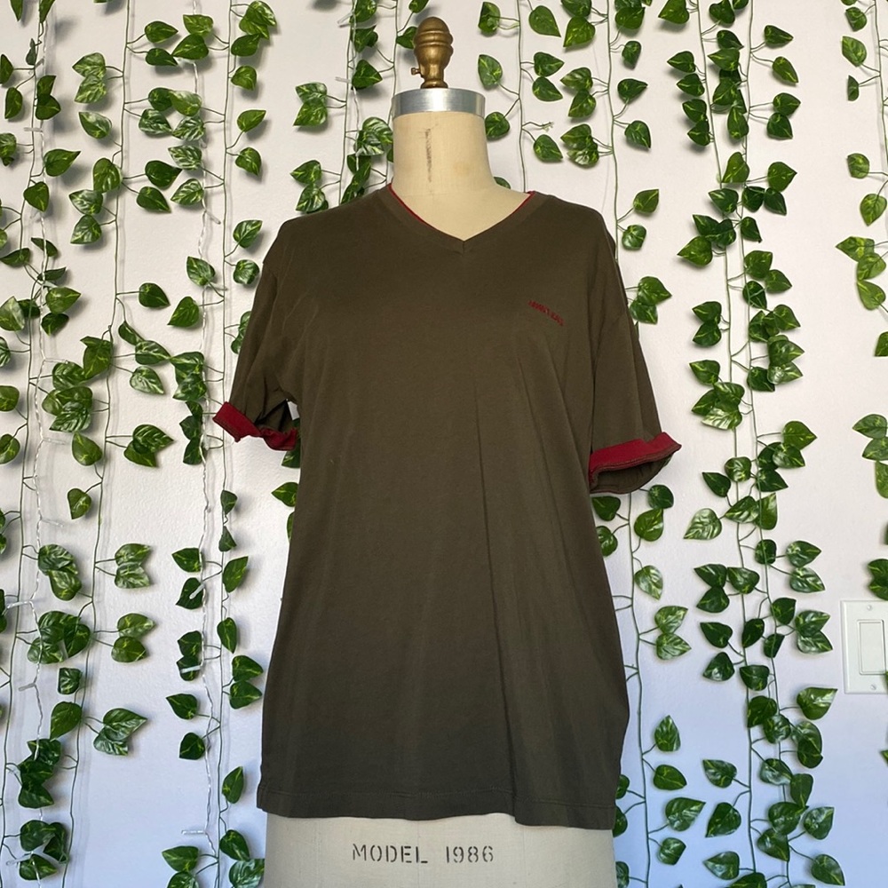 Armani Jeans green and red t shirt